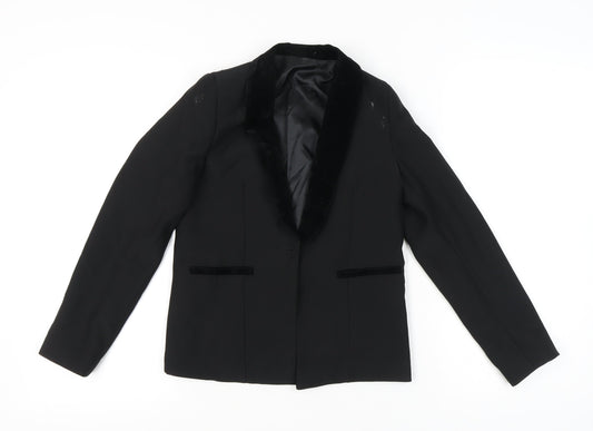 Paisley London Girls Black Slim Fit Blazer Jacket Size 12 Years