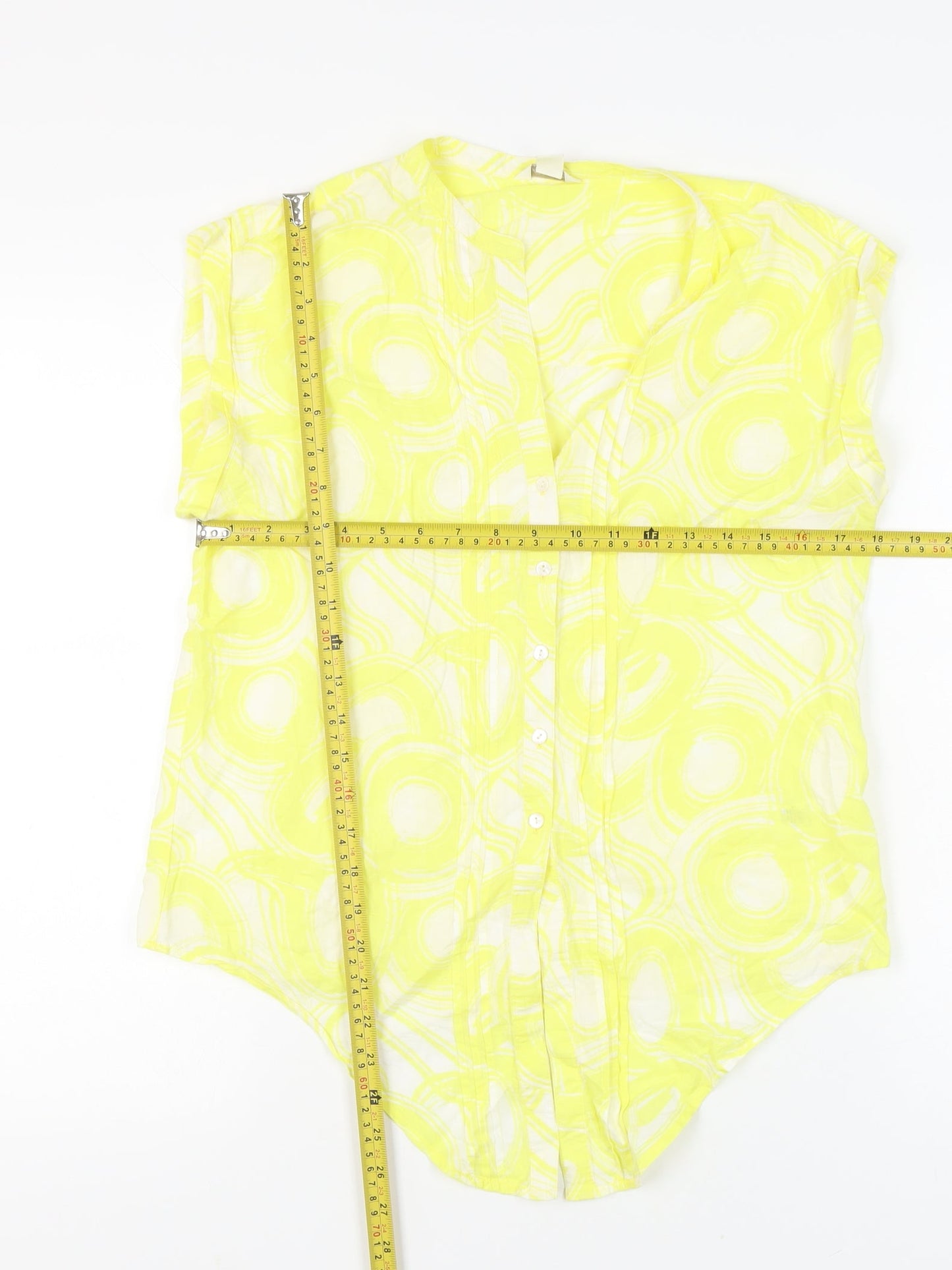 Monsoon Women’s Yellow Geometric Tunic Blouse UK 12 Cotton