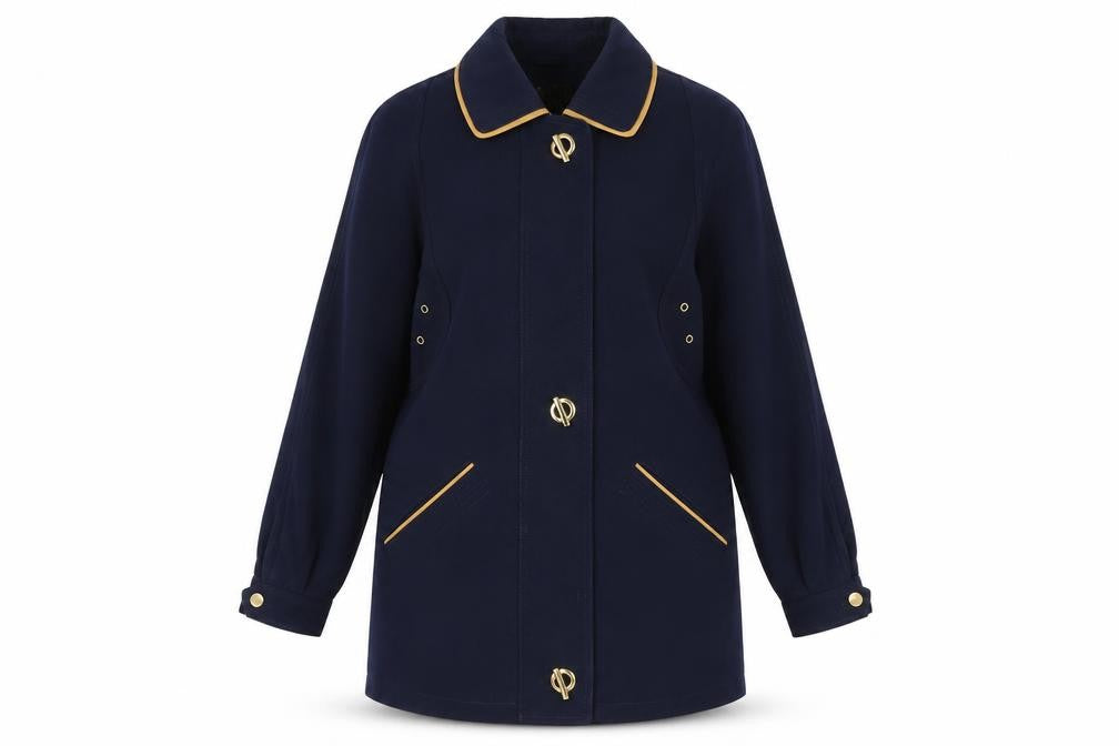 David Barry Womens Blue Size 12 Mid-Length Polyester Overcoat