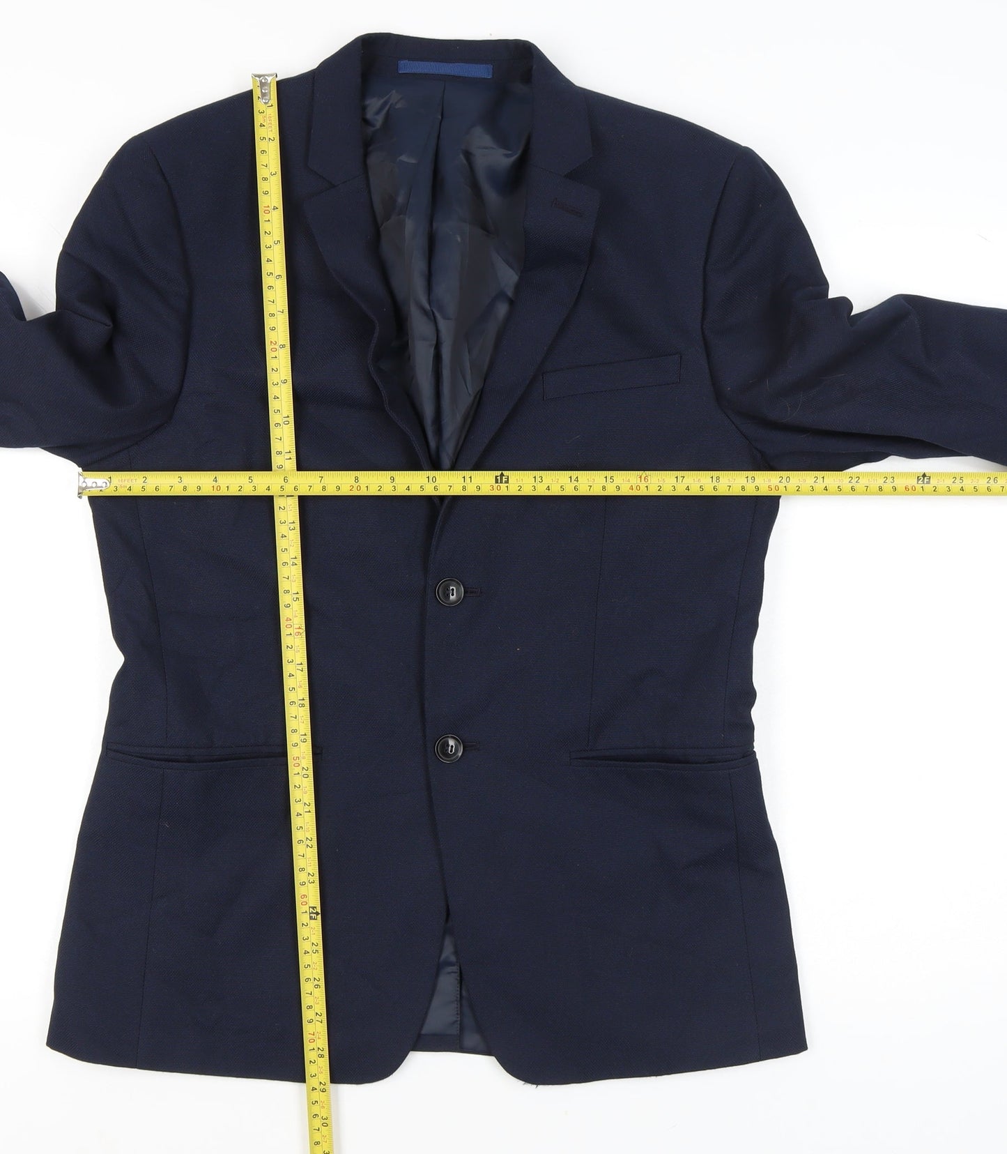 Topman Men's Blue Slim Fit Blazer Jacket 40R Notch Lapel