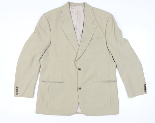 Tropicano Desch Men's Beige Wool Blend Blazer 42R Two Button