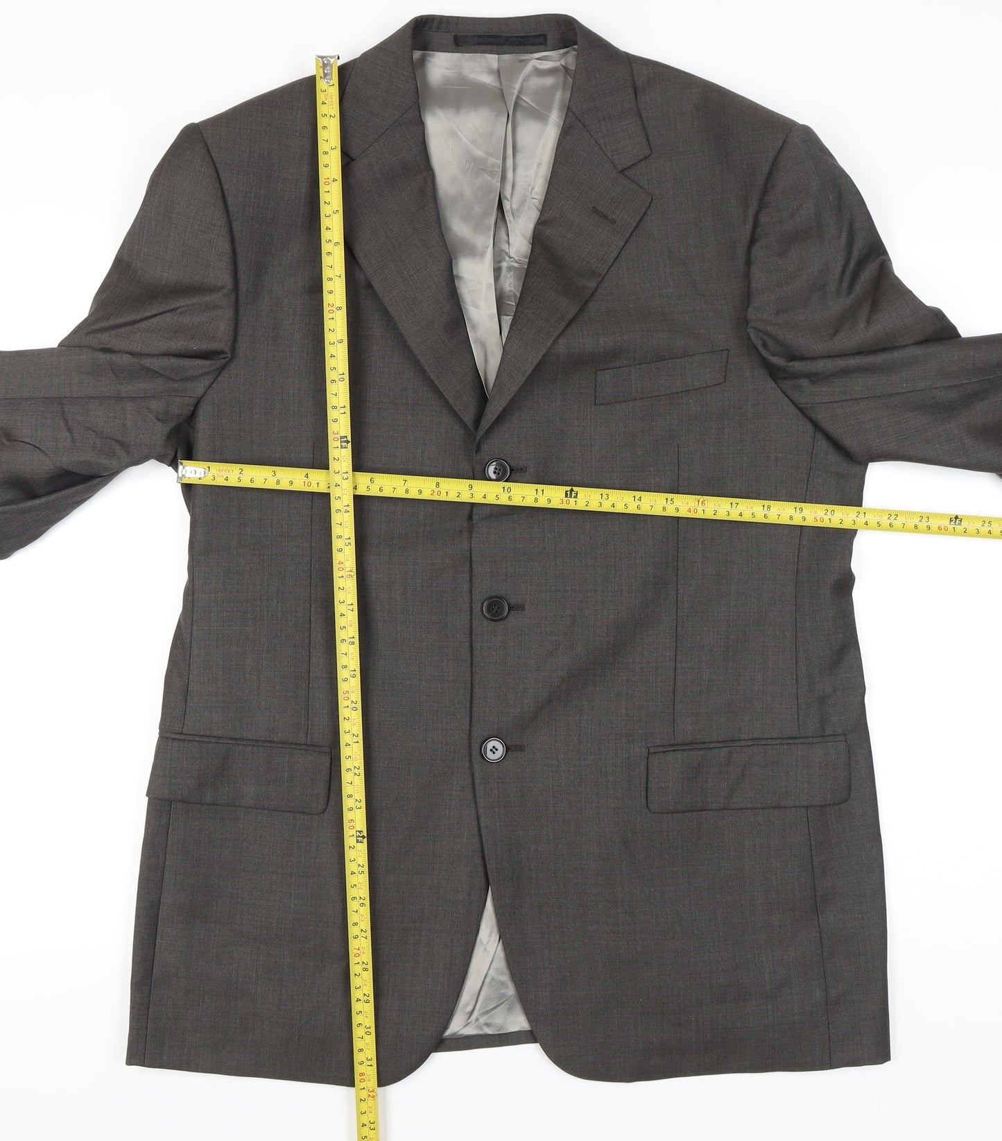 Marks and Spencer Mens Brown Wool Blazer Jacket 42in Chest Medium