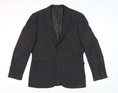Next Men's Grey Blazer Jacket Size 40 Regular Fit Notch Lapel