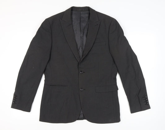 Next Men's Grey Blazer Jacket Size 40 Regular Fit Notch Lapel