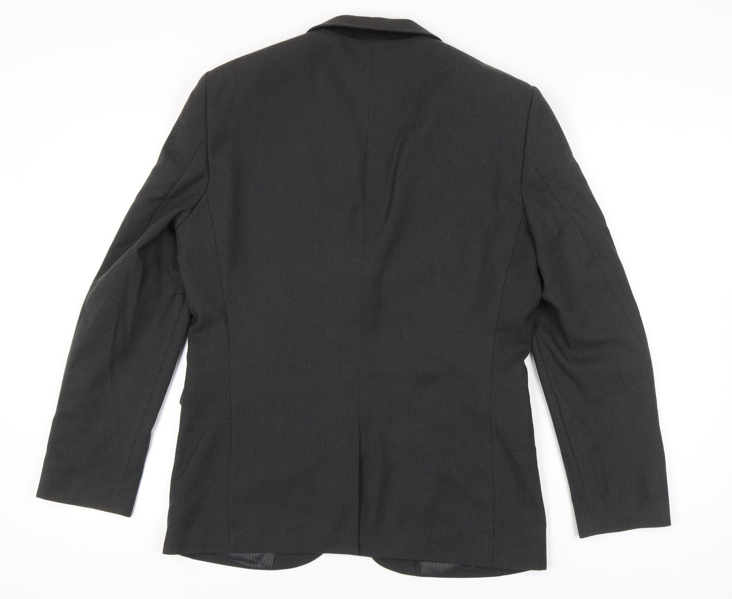 Next Men's Grey Blazer Jacket Size 40 Regular Fit Notch Lapel