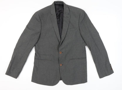 Additional front view of ASOS Men’s Grey Slim Fit Checked Blazer Jacket 40 Chest