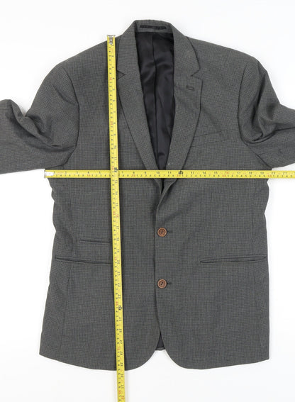 Back view of ASOS Men’s Grey Slim Fit Checked Blazer Jacket 40 Chest
