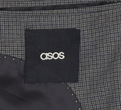 Additional view of ASOS Men’s Grey Slim Fit Checked Blazer Jacket 40 Chest