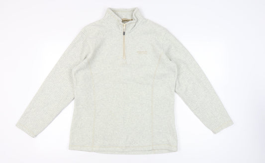 Regatta Women’s Beige Striped 1/4 Zip Fleece Sweatshirt UK 14