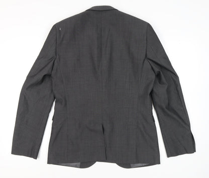 Next Men’s Grey 42L Blazer Jacket Wool Blend Formal