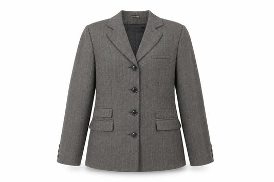 Select Women Grey Herringbone Suit Jacket Size 12 Tailored Blazer