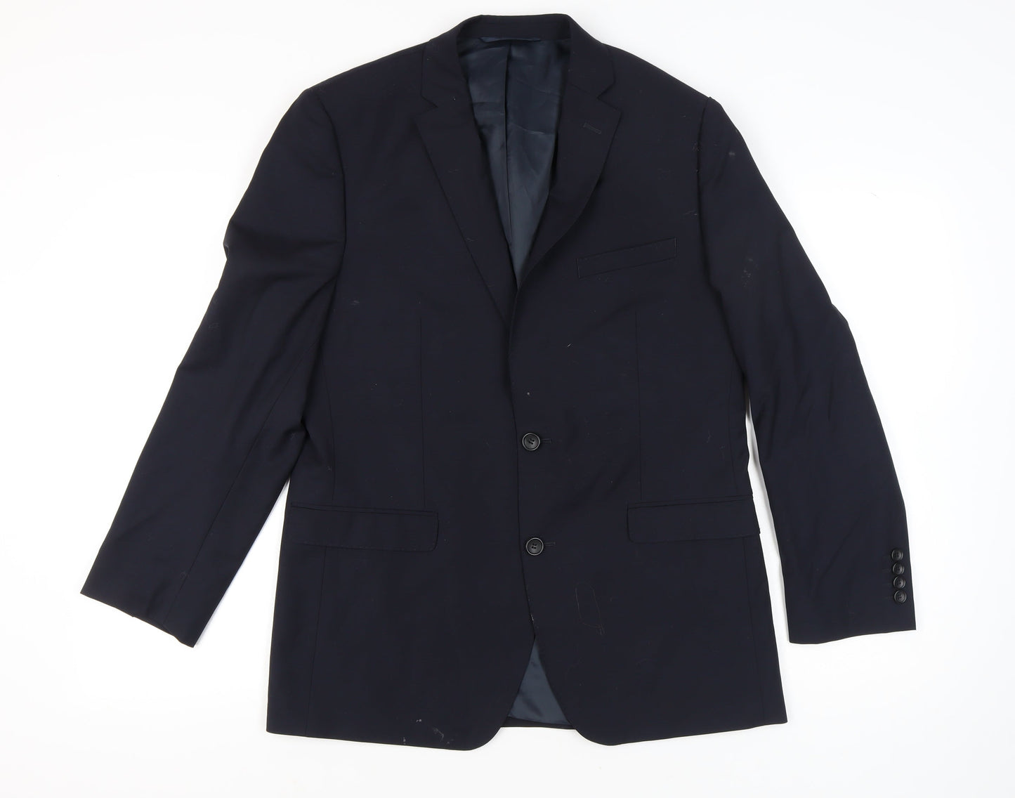 Moss 1851 Men's Blue 42R Tailored Fit Wool Blend Blazer Jacket