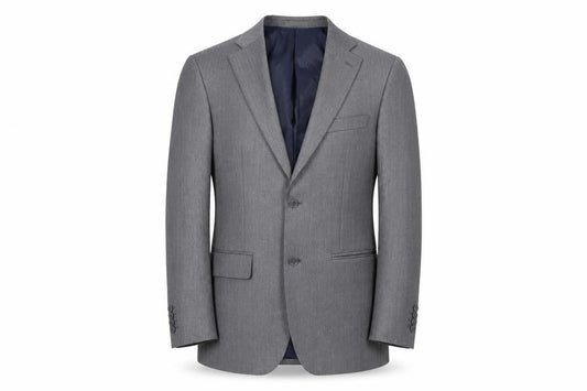 Greenwoods Men's Grey Wool Blend Blazer 38R Two-Button Classic Jacket