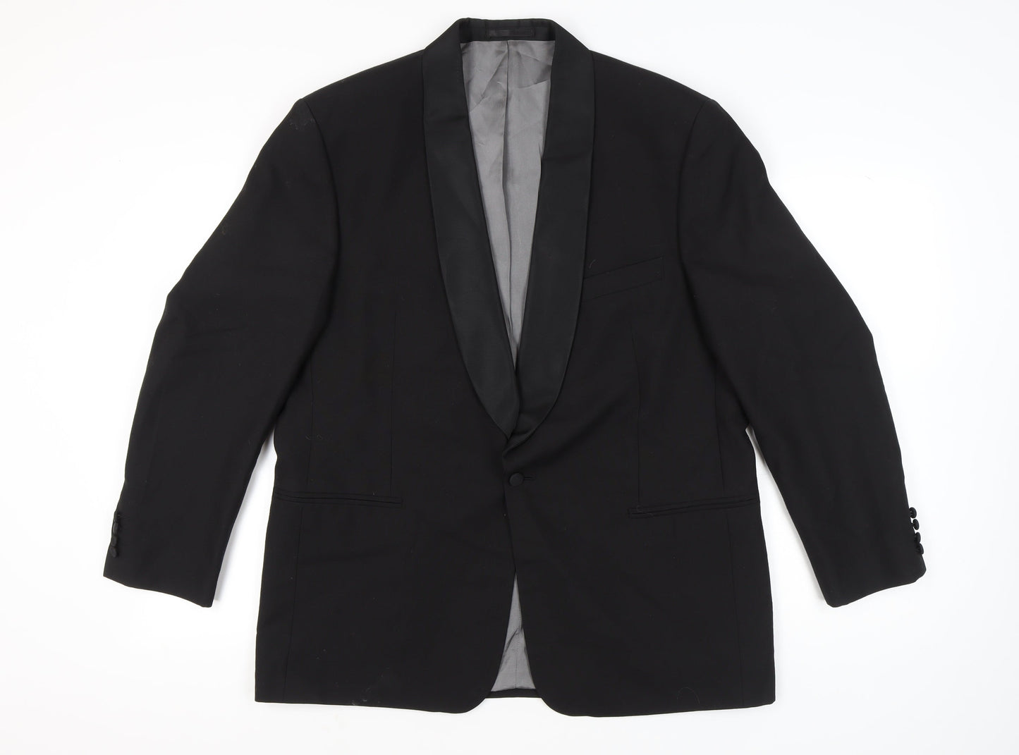 David Moss Men's Black Wool Blend Tuxedo Jacket Shawl Lapel Size 42 Regular