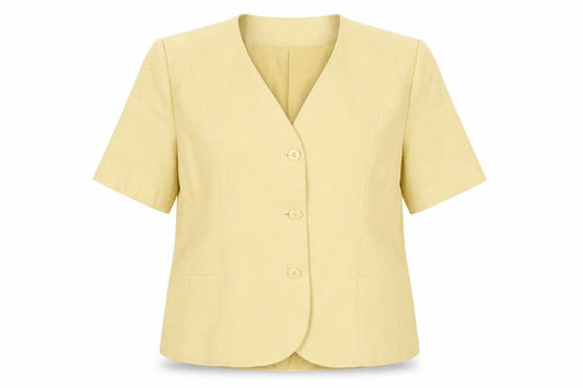 Eastex Womens Yellow Viscose Blend Suit Jacket Size 16 Short Sleeve