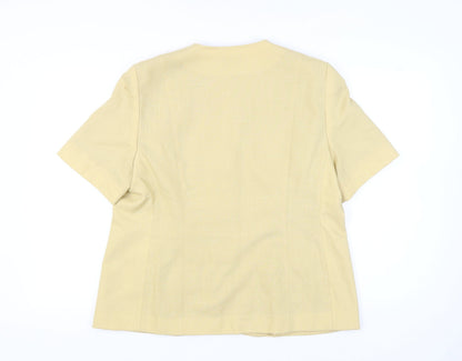 Eastex Womens Yellow Viscose Blend Suit Jacket Size 16 Short Sleeve
