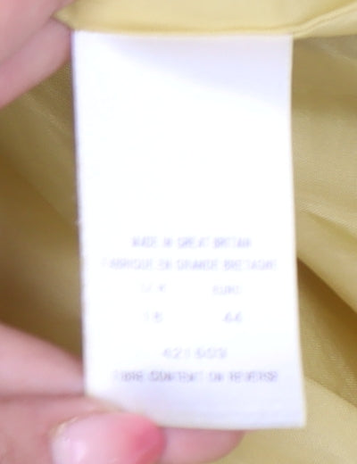 Eastex Womens Yellow Viscose Blend Suit Jacket Size 16 Short Sleeve