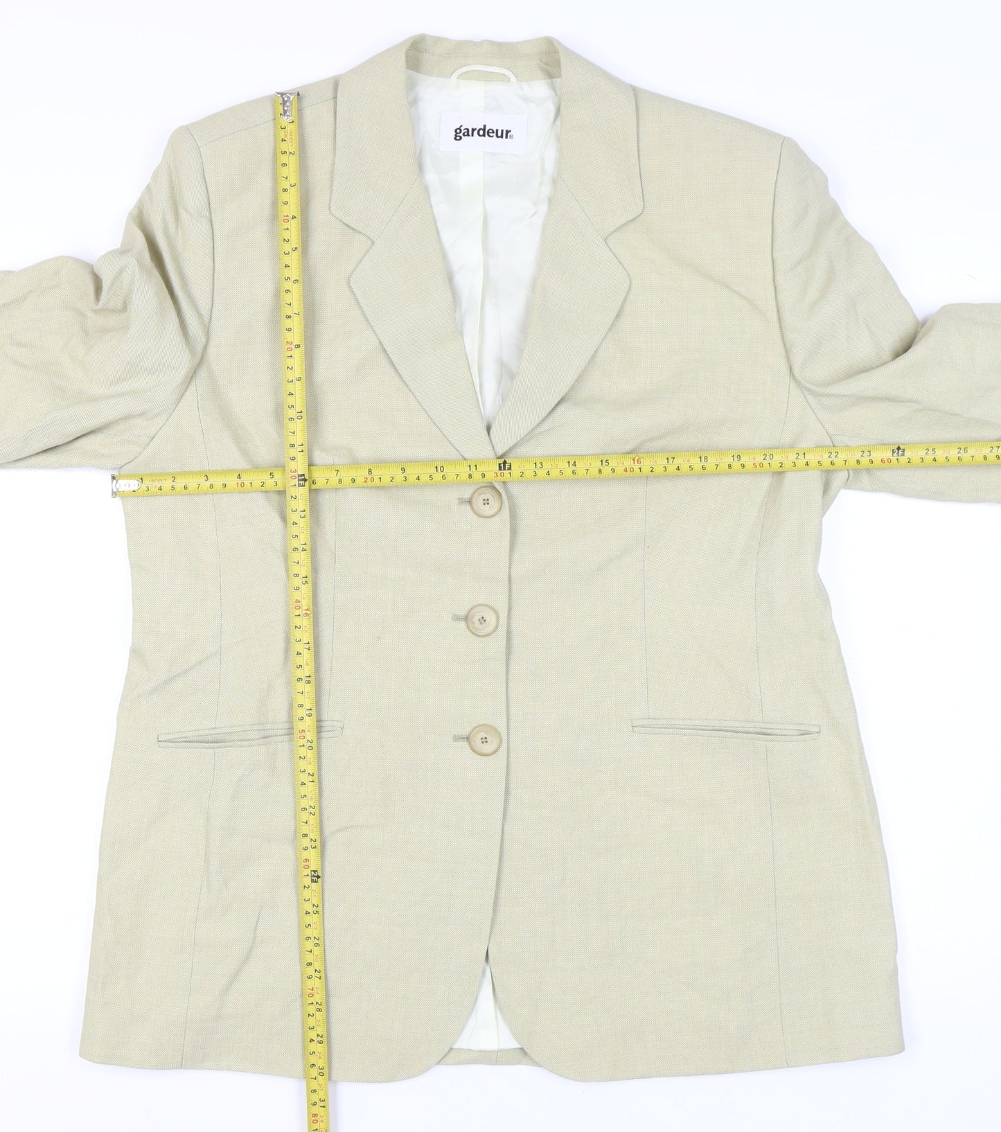 Gardeur Womens Beige Wool Suit Jacket Size 20 Regular Notch Lapel