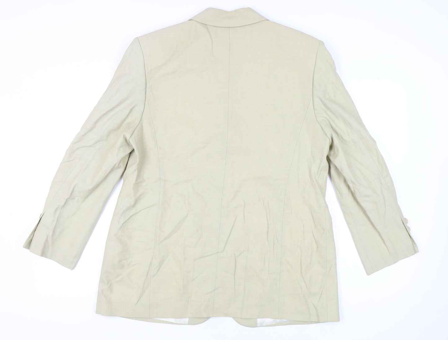 Gardeur Womens Beige Wool Suit Jacket Size 20 Regular Notch Lapel