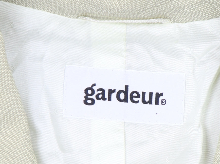 Gardeur Womens Beige Wool Suit Jacket Size 20 Regular Notch Lapel