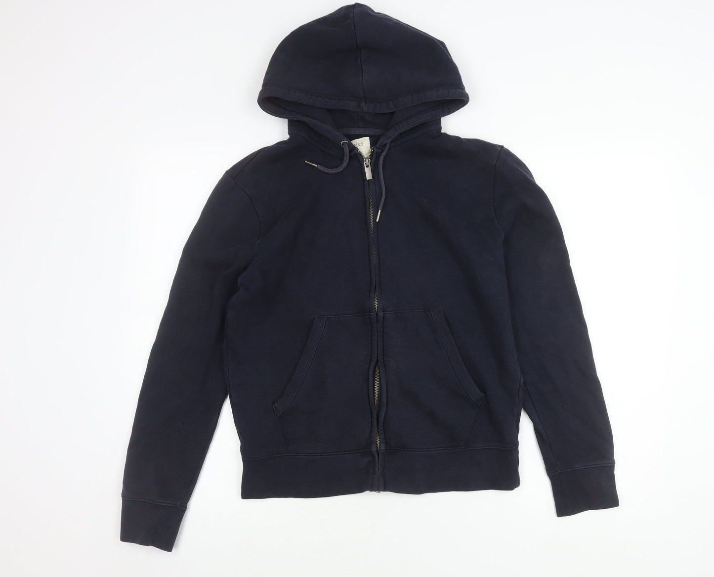 Marks and Spencer Men’s Dark Navy Small Full Zip Hoodie Jacket Cotton 35"-37"
