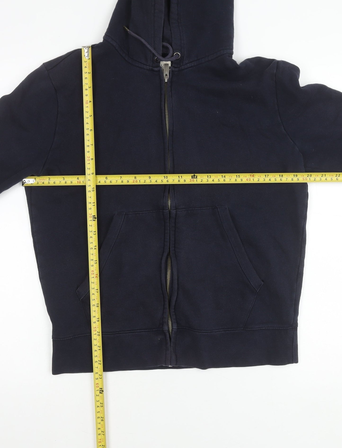 Marks and Spencer Men’s Dark Navy Small Full Zip Hoodie Jacket Cotton 35"-37"