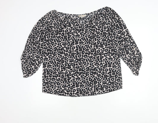 Billie & Blossom Women’s Multicoloured Leopard Print Blouse UK 12