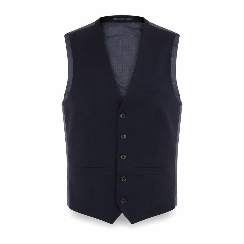 Next Men's Blue Wool Waistcoat Size 36 Classic Formal