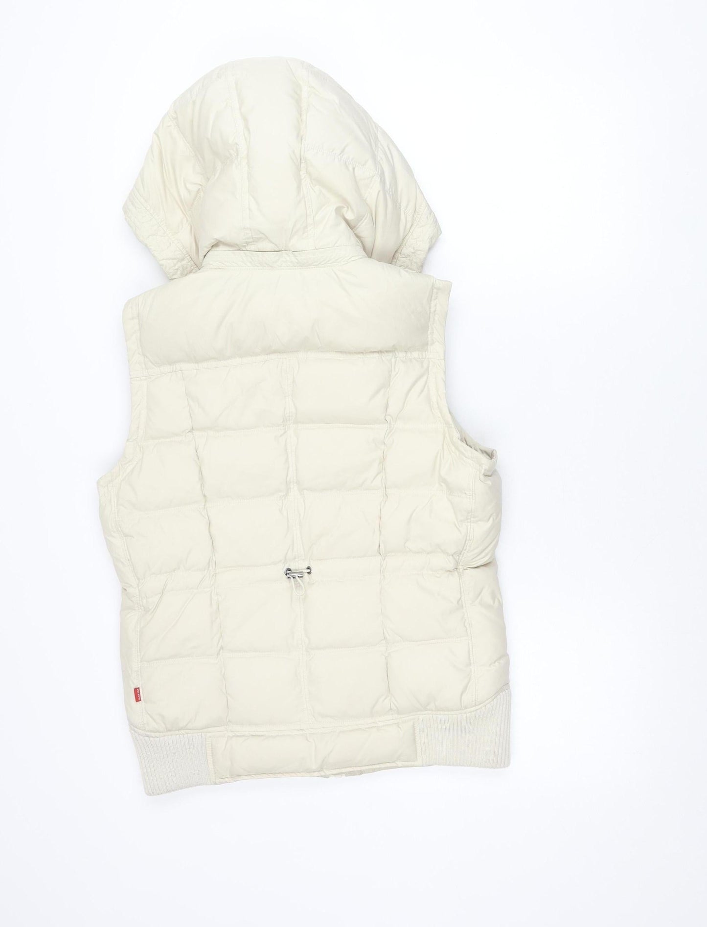 Jackpot Women Beige Hooded Puffer Waistcoat M Quilted Winter