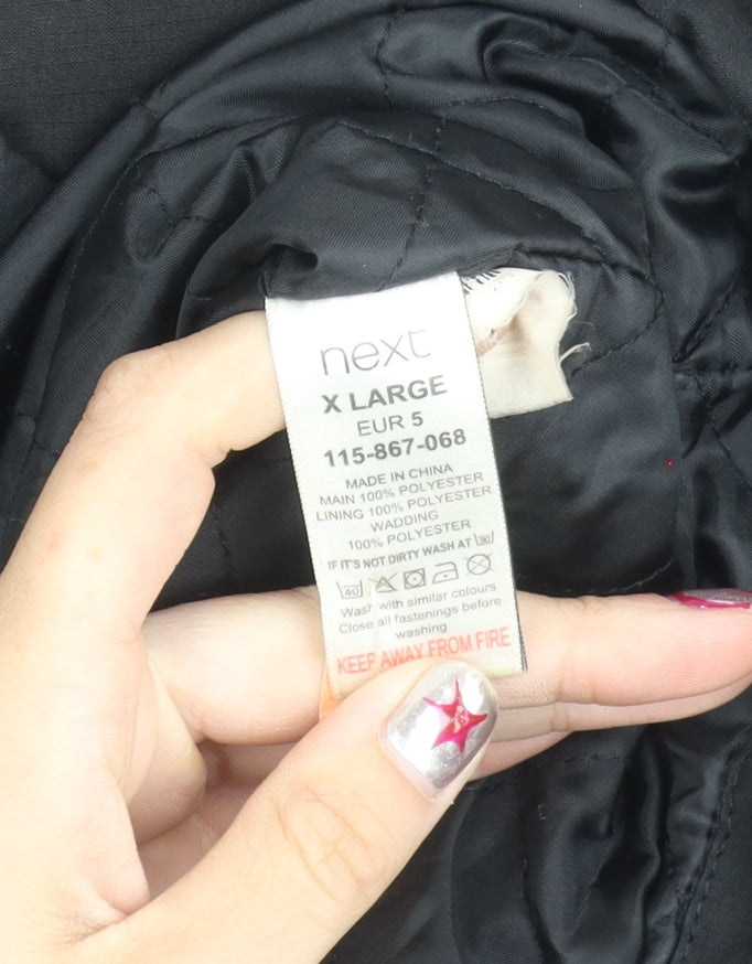 Next Men's Black XL Basic Jacket Polyester Snap Fastening