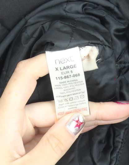 Next Men's Black XL Basic Jacket Polyester Snap Fastening