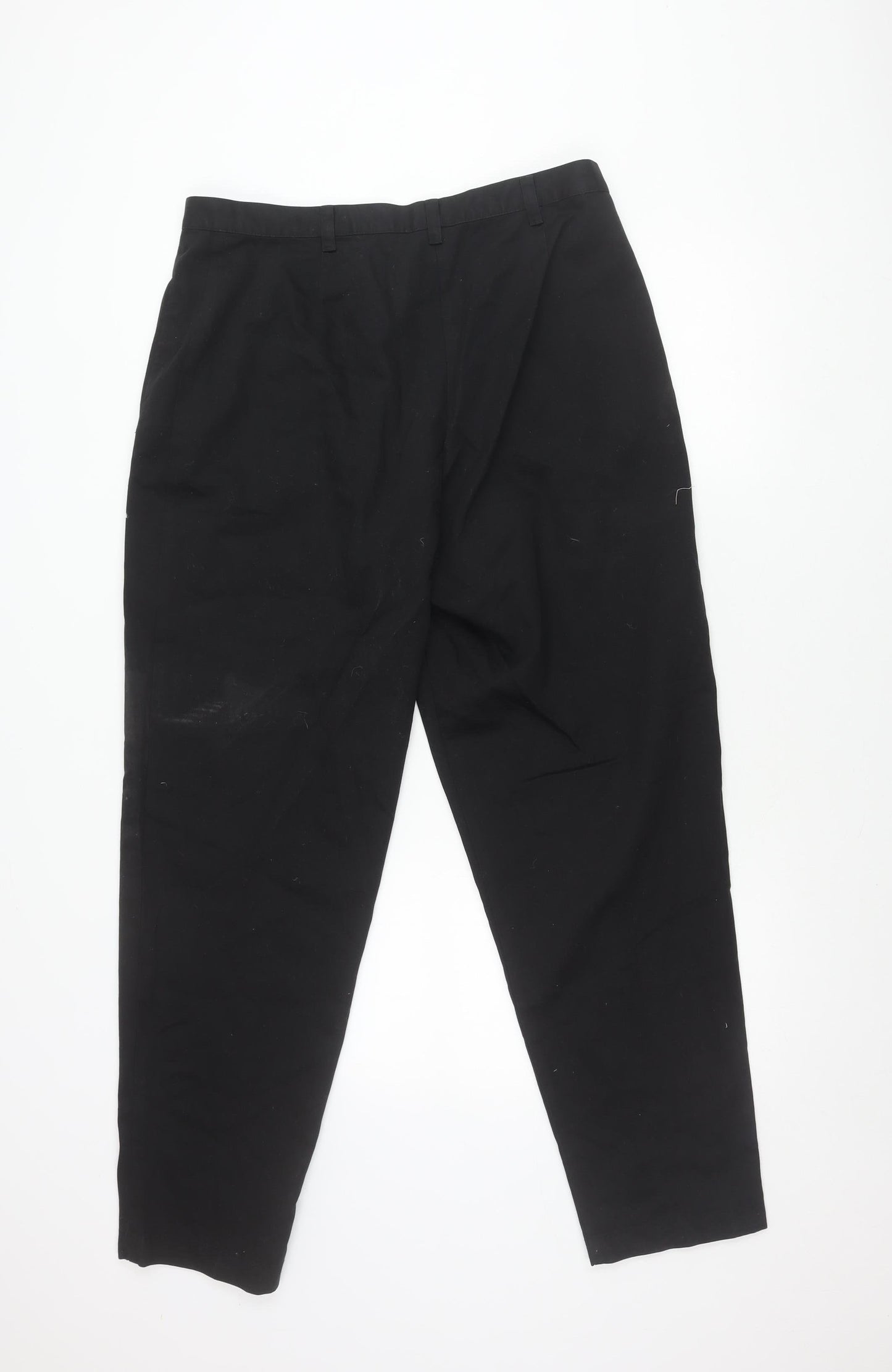 Casual Club Men’s Black Cotton Chino Trousers Size 16 Regular Fit