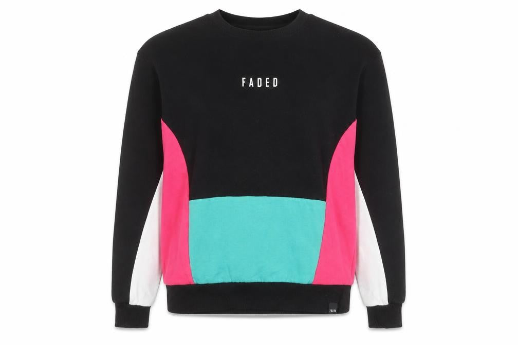 Faded Womens Small Multicoloured Crew Neck Sweatshirt