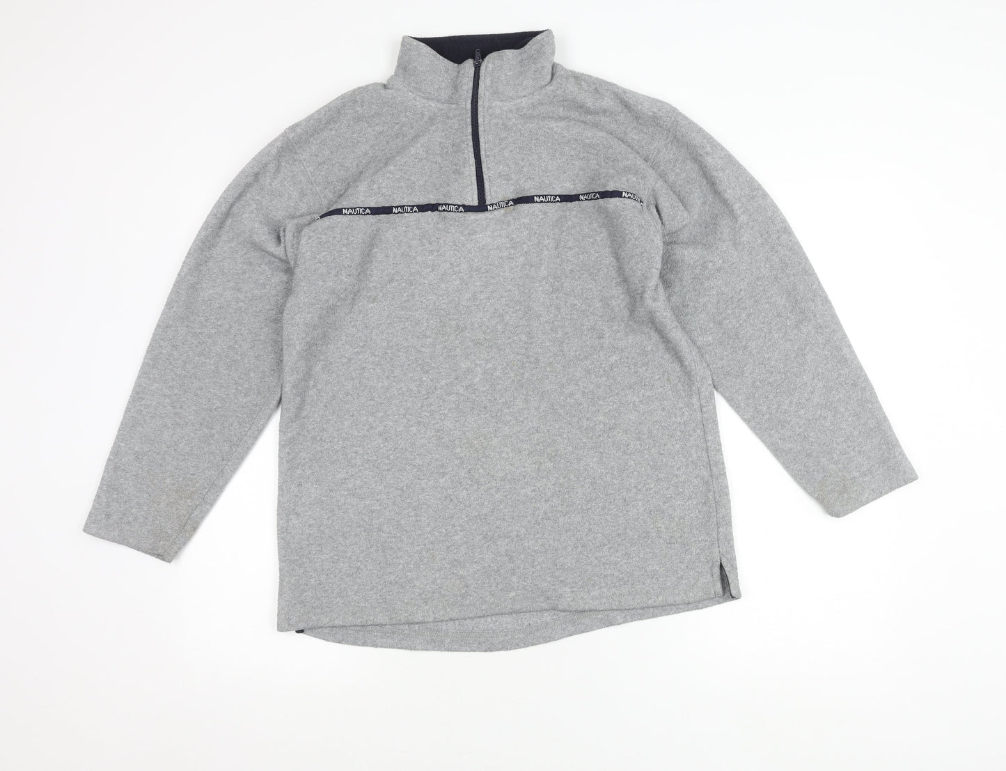 Nautica Men’s Grey Fleece 1/4 Zip Pullover Sweatshirt Size L
