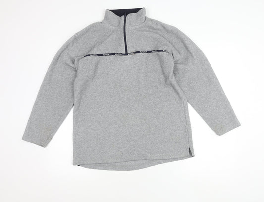 Nautica Men’s Grey Fleece 1/4 Zip Pullover Sweatshirt Size L