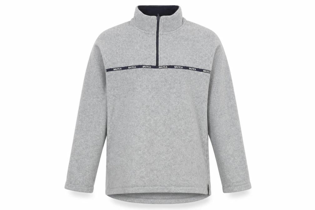 Nautica Men’s Grey Fleece 1/4 Zip Pullover Sweatshirt Size L