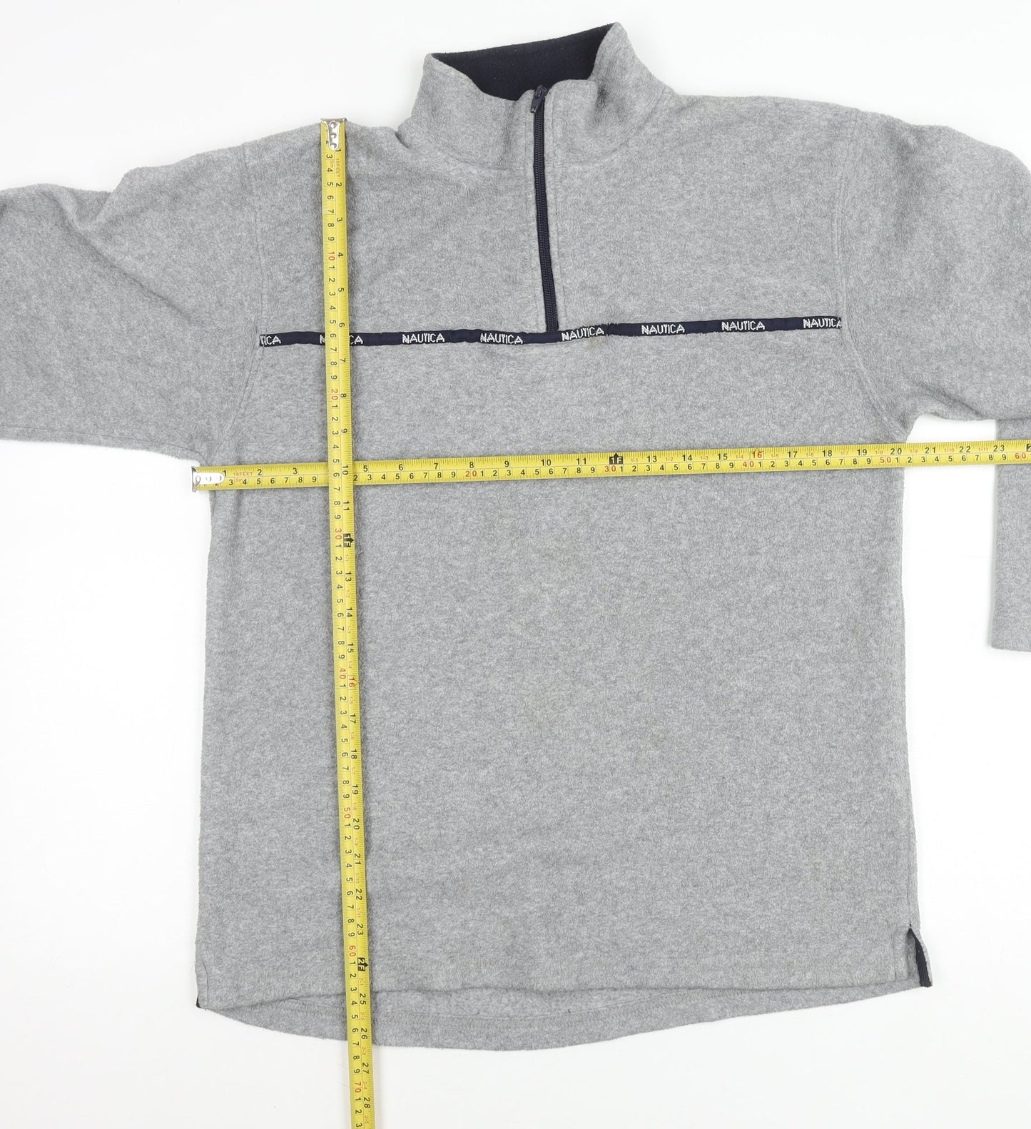 Nautica Men’s Grey Fleece 1/4 Zip Pullover Sweatshirt Size L