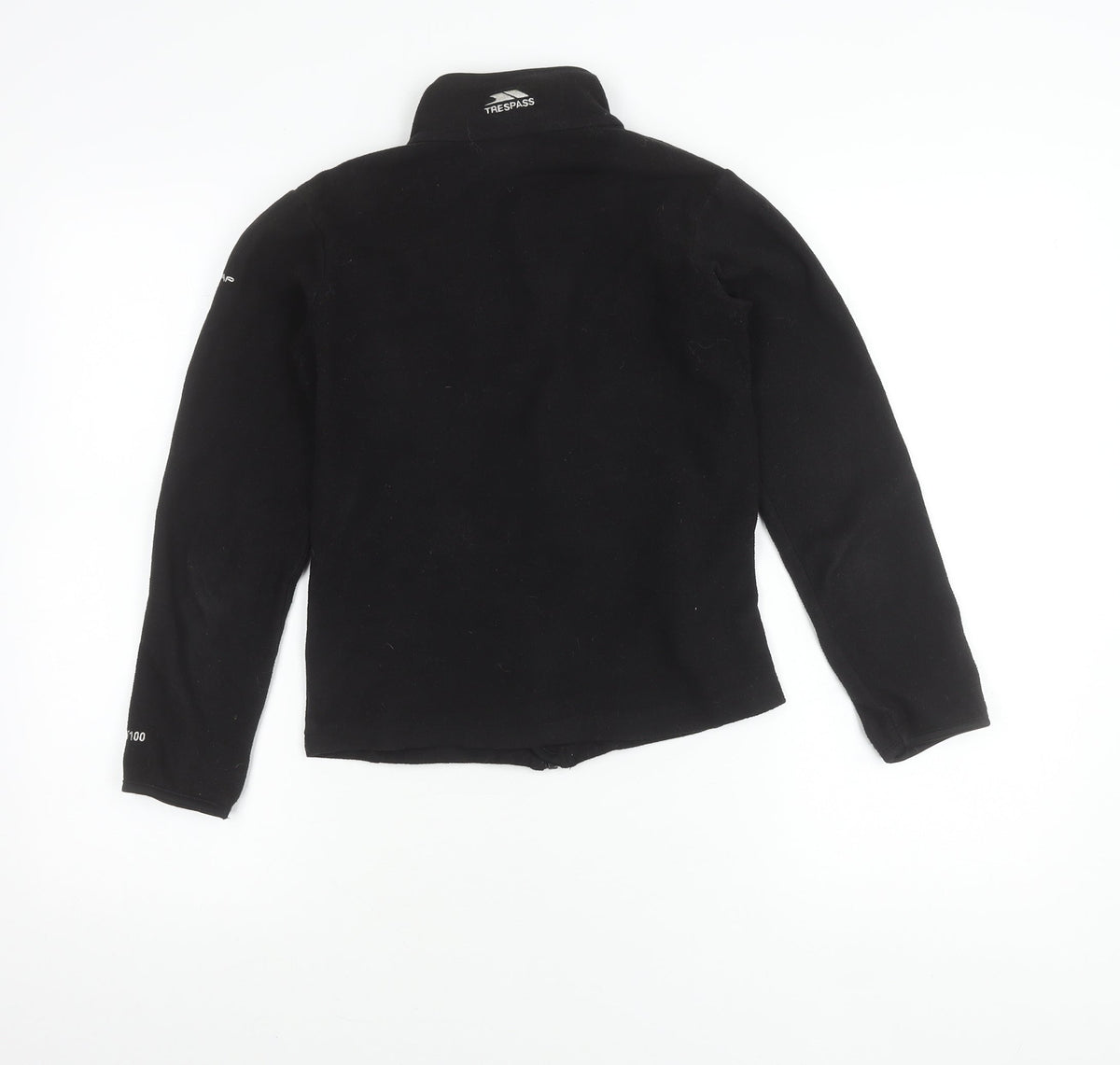 Trespass Boys Black 2XS Fleece Full Zip Outdoor Jacket with Thumb Holes