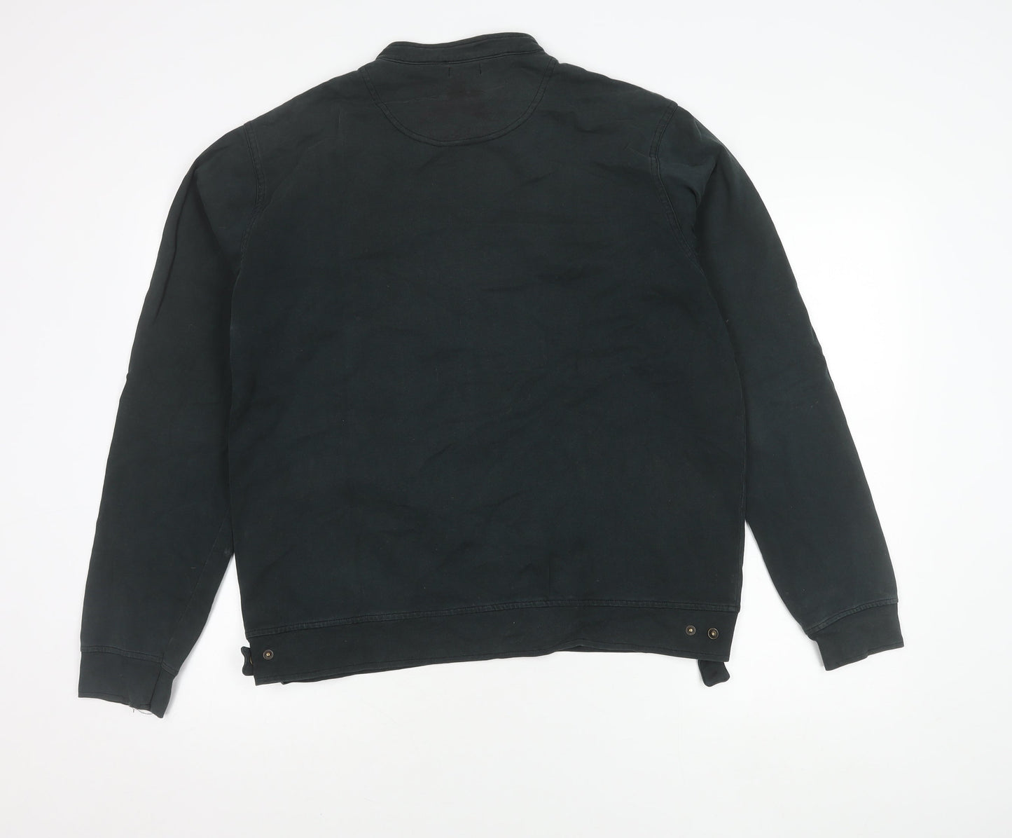 Debenhams Mens Black Cotton Biker Jacket L 44in Stand Collar