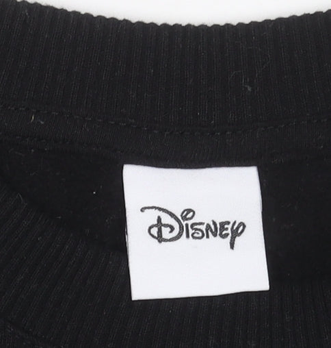 Disney Women Black S Pullover Christmas Sweatshirt Donald Daisy Duck