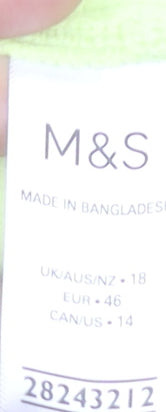 Marks and Spencer Womens Yellow Crew Neck Sweatshirt Size 18
