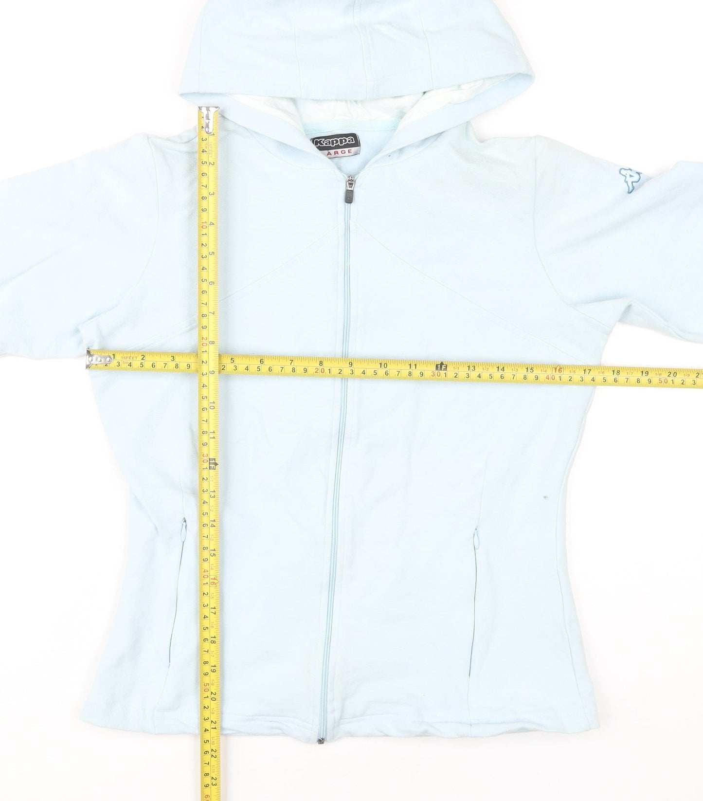 Kappa Women’s Light Blue Hoodie Full Zip Large Cotton Blend