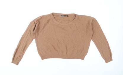 Brave Soul Womens Brown Crew Neck Pullover Jumper Size 14
