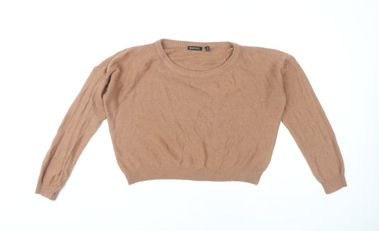 Brave Soul Womens Brown Crew Neck Pullover Jumper Size 14