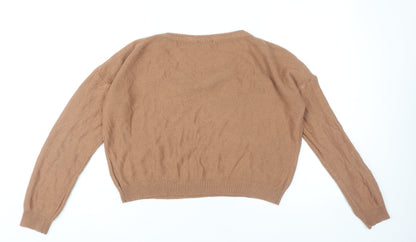 Brave Soul Womens Brown Crew Neck Pullover Jumper Size 14