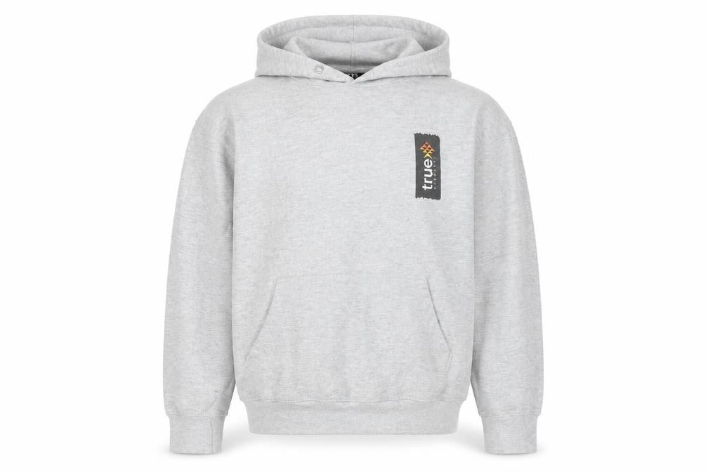 True Student Mens Grey Pullover Hoodie M Regular Fit Graphic Print