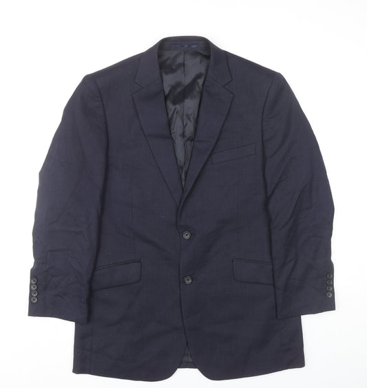 Brook Taverner Men’s Blue 38R Wool Blazer Jacket Classic Fit