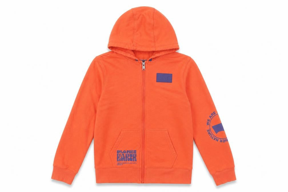 Levi's Boys Orange Full Zip Hoodie Size 14 Years 164cm Graphic Print