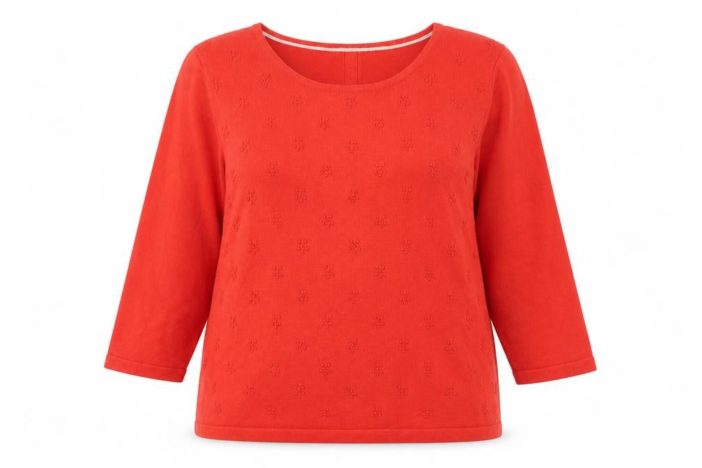 M&Co Women’s Red Size 16 Scoop Neck 3/4 Sleeve Knit Jumper
