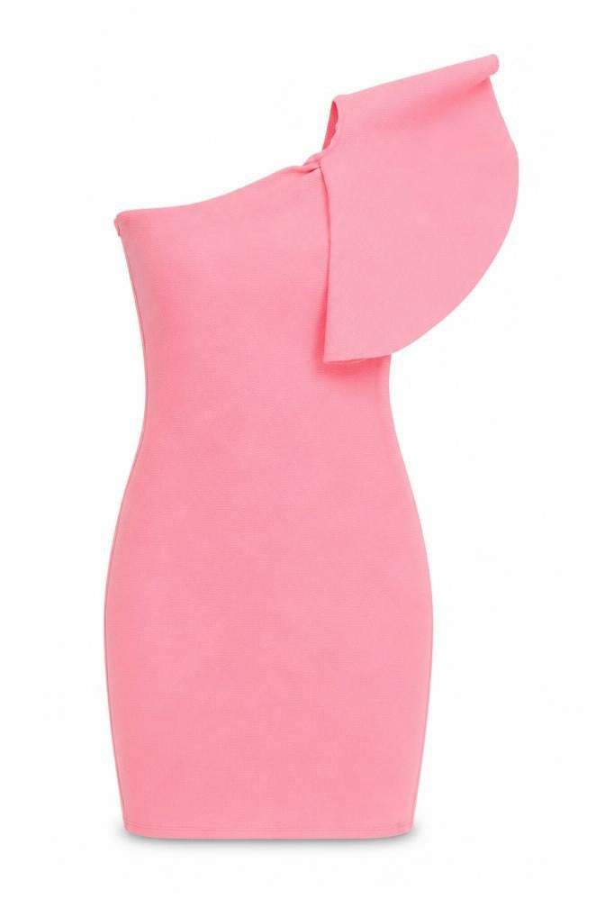 Miss Selfridge Women’s Pink One Shoulder Bodycon Dress Size 8